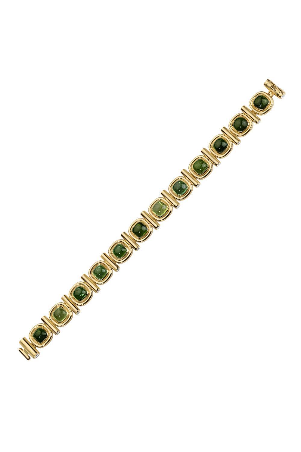 Green Tourmaline Gilda Bracelet-YELLOW GOLD-6.5-JEWELRYFINE JEWELBRACELET O-JADE RUZZO
