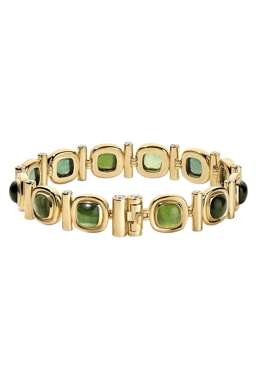 Green Tourmaline Gilda Bracelet-YELLOW GOLD-6.5-JEWELRYFINE JEWELBRACELET O-JADE RUZZO