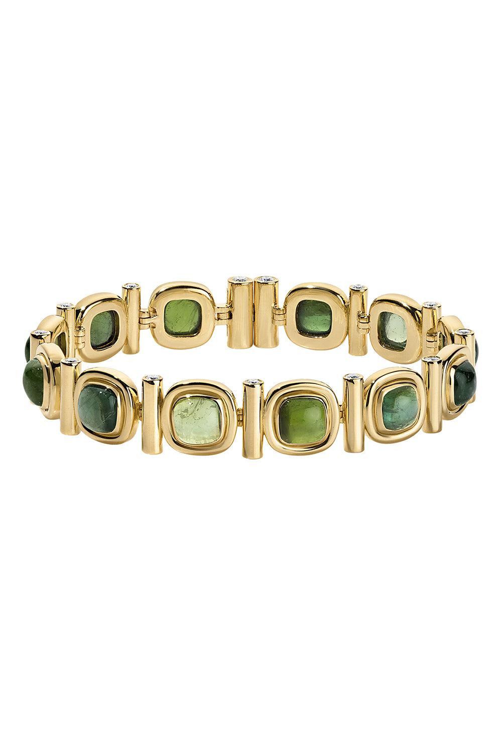 Green Tourmaline Gilda Bracelet-YELLOW GOLD-6.5-JEWELRYFINE JEWELBRACELET O-JADE RUZZO