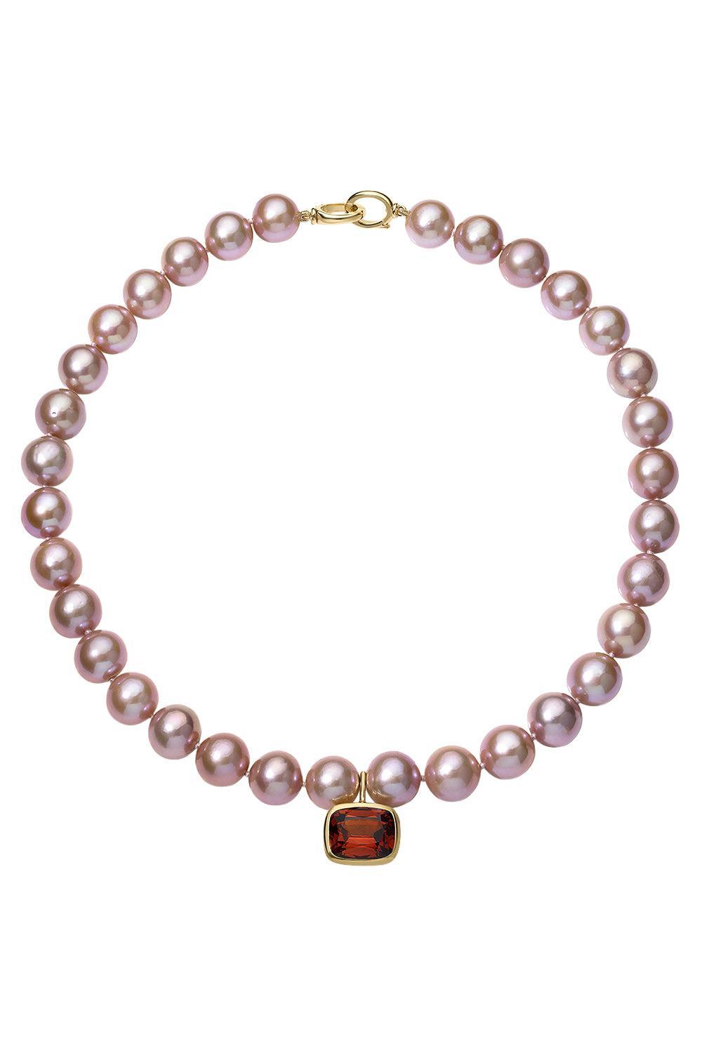 Pink Pearl Spessartite Garnet Nina Necklace-YELLOW GOLD-15-JEWELRYFINE JEWELNECKLACE O-JADE RUZZO