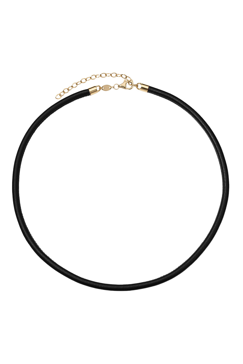 Black Wide Cord Necklace-YELLOW GOLD-16-JEWELRYFINE JEWELNECKLACE O-JADE RUZZO