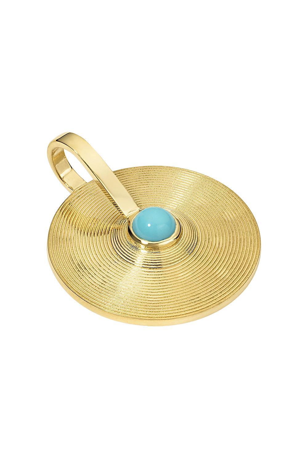 Turquoise Small Cymbal Pendant-YELLOW GOLD-S-JEWELRYFINE JEWELPENDANT-JADE RUZZO