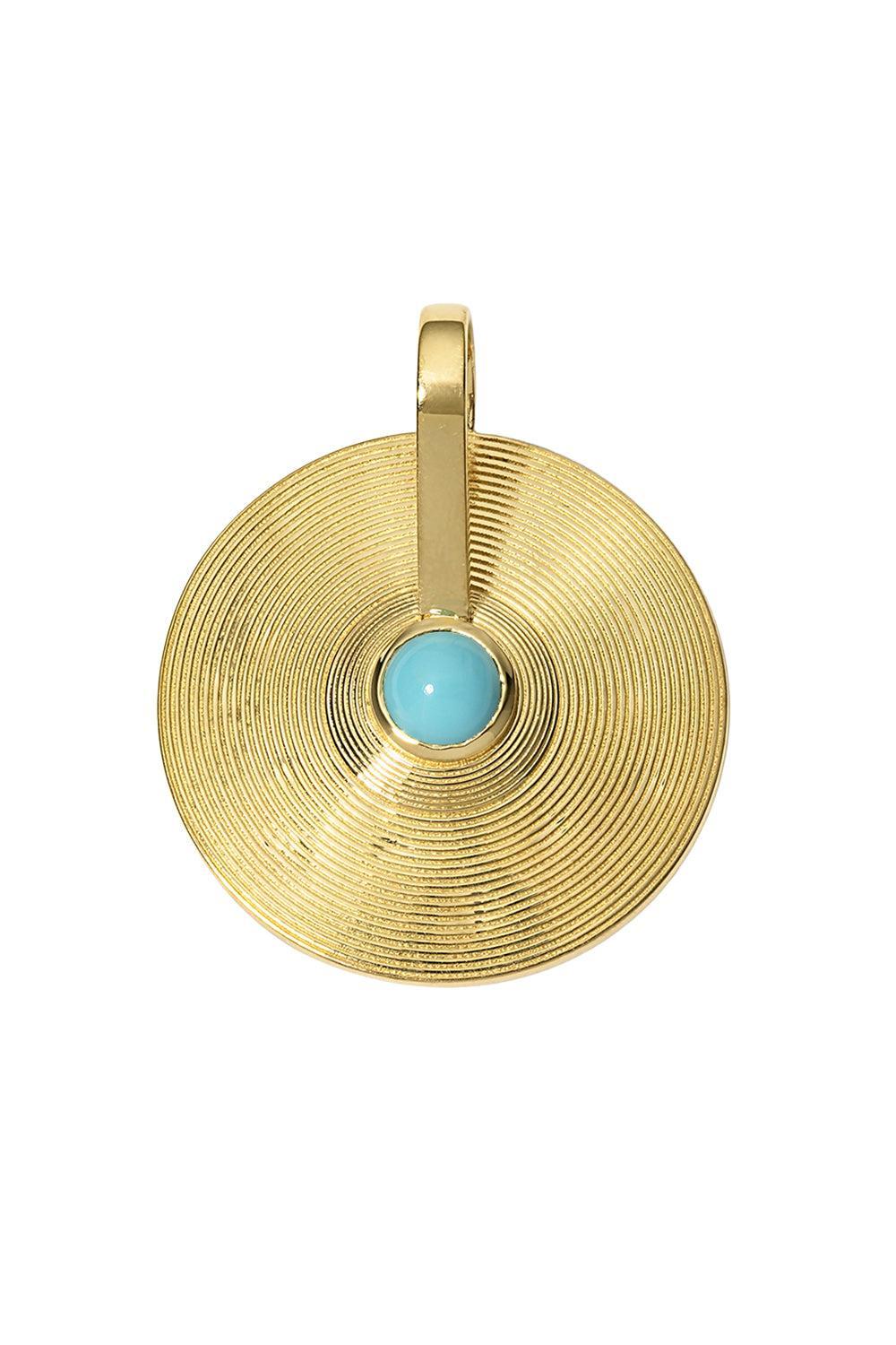 Turquoise Small Cymbal Pendant-YELLOW GOLD-S-JEWELRYFINE JEWELPENDANT-JADE RUZZO