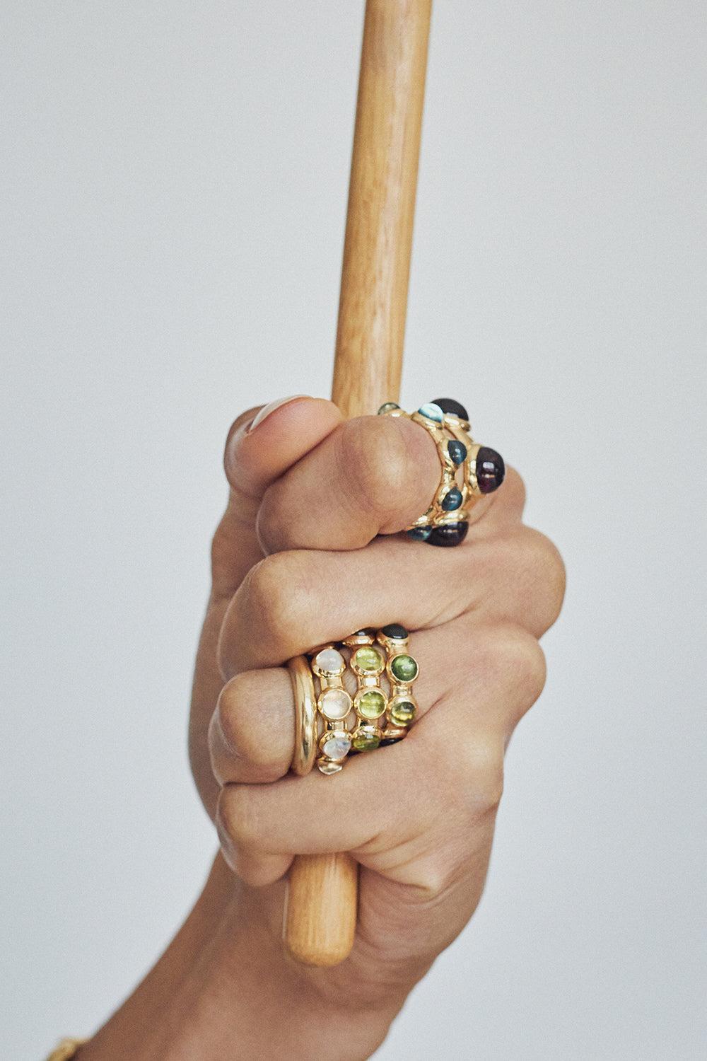 London Blue Topaz Small Vic Ring-YELLOW GOLD-6.5-JEWELRYFINE JEWELRING-JADE RUZZO