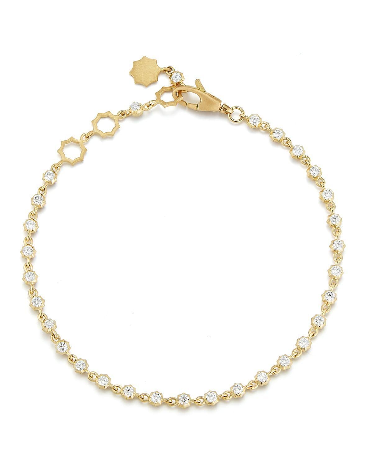 JADE TRAU-Small Sophisticate Diamond Line Bracelet-YELLOW GOLD