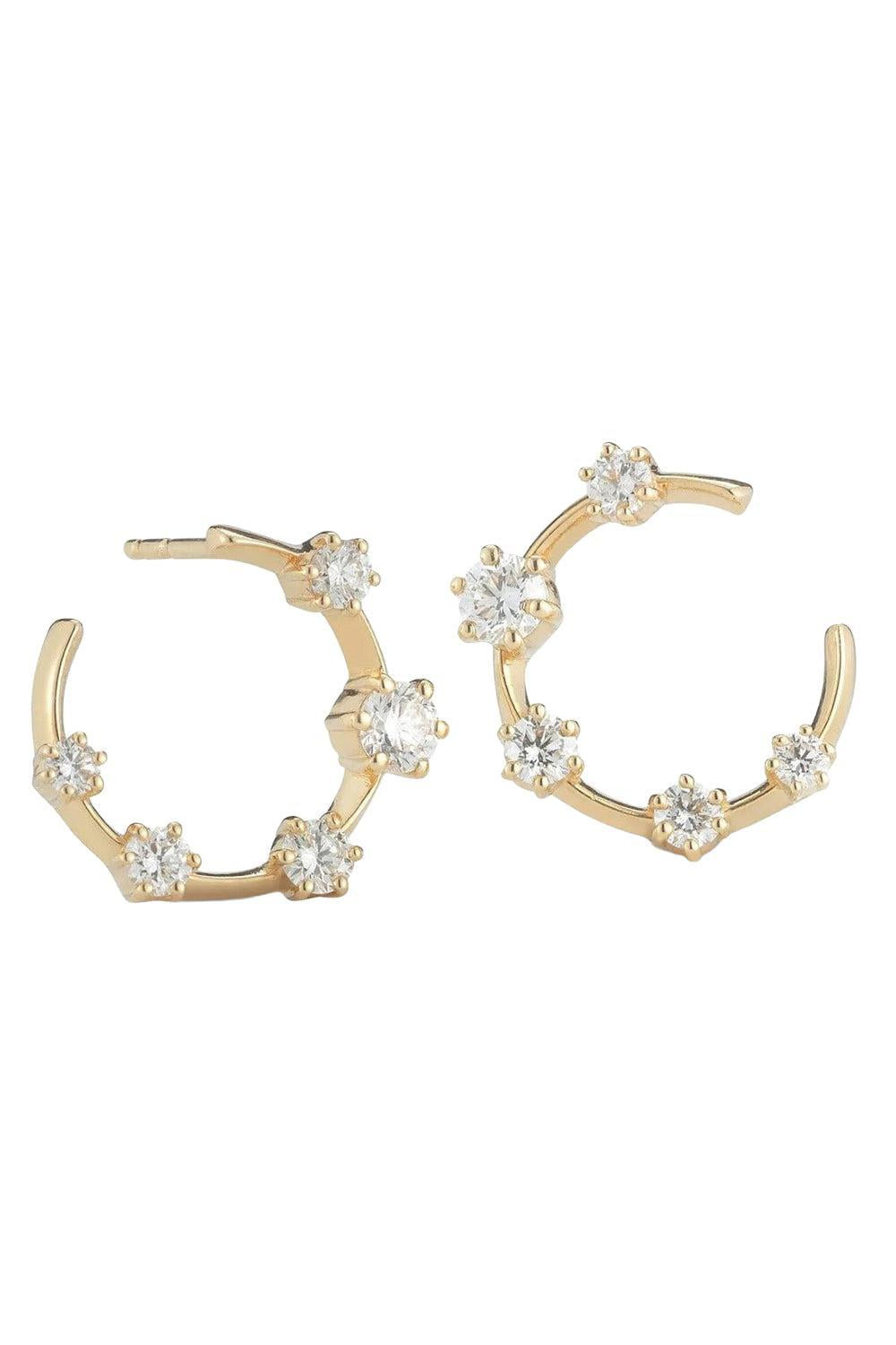 Kismet Diamond Hoops-YELLOW GOLD-JEWELRYFINE JEWELEARRING-JADE TRAU