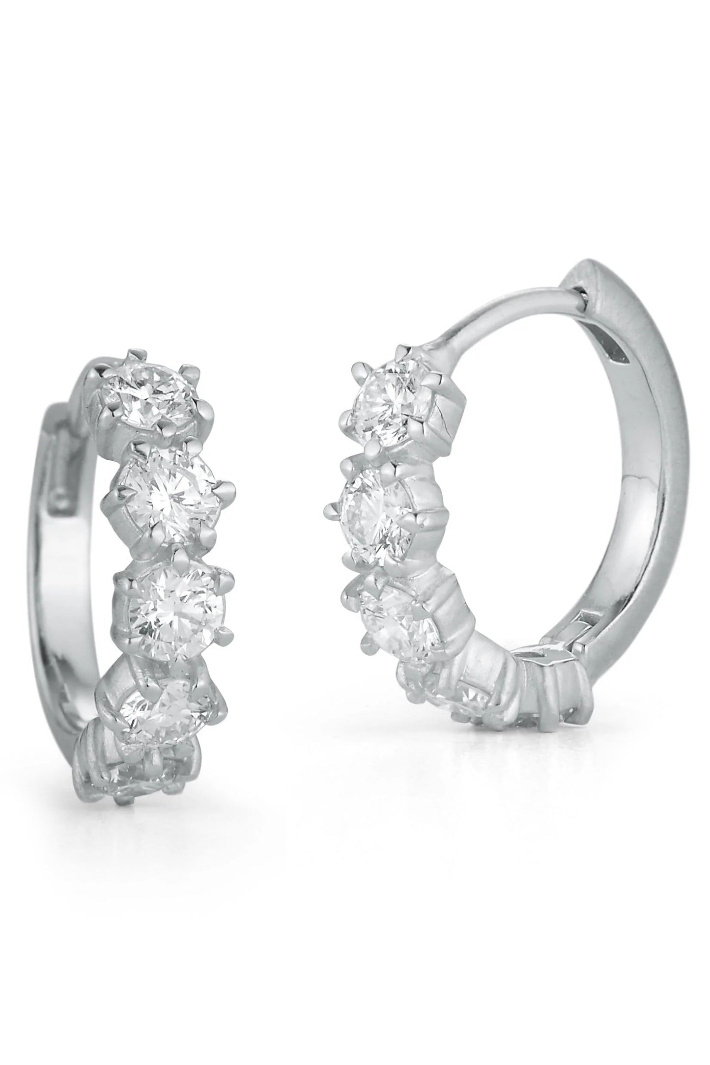 JADE TRAU-Catherine Mini Huggies-WHITE GOLD