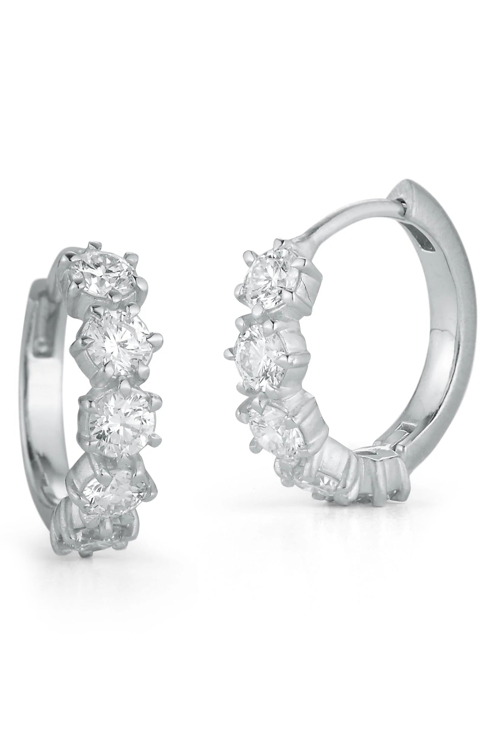 JADE TRAU-Catherine Mini Huggies-WHITE GOLD
