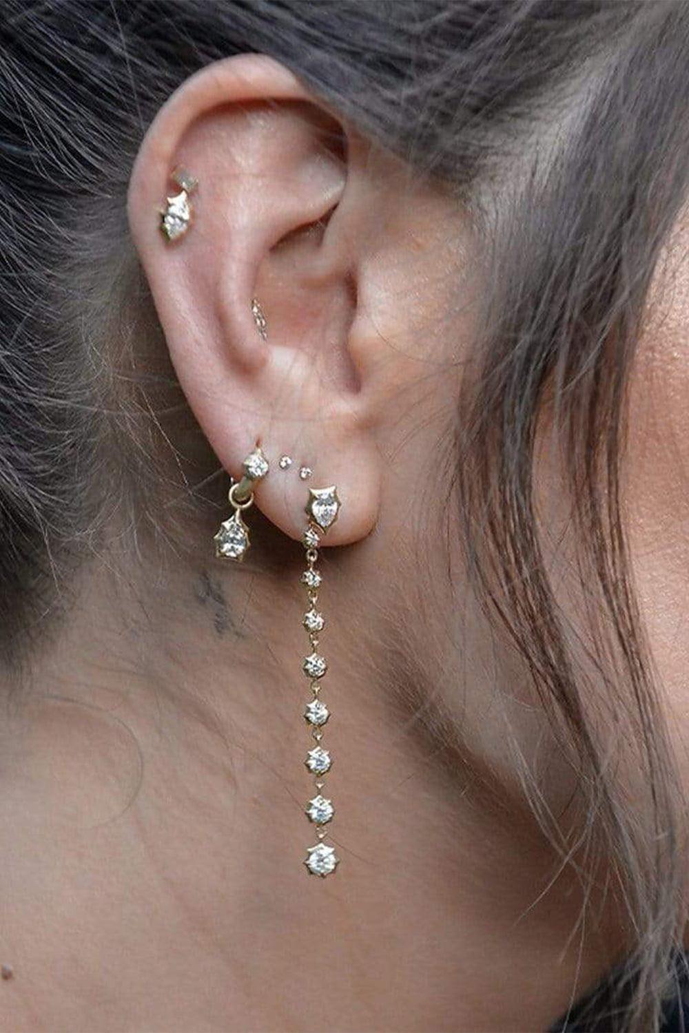 JADE TRAU-Envoy Short Drop Earrings-YELLOW GOLD