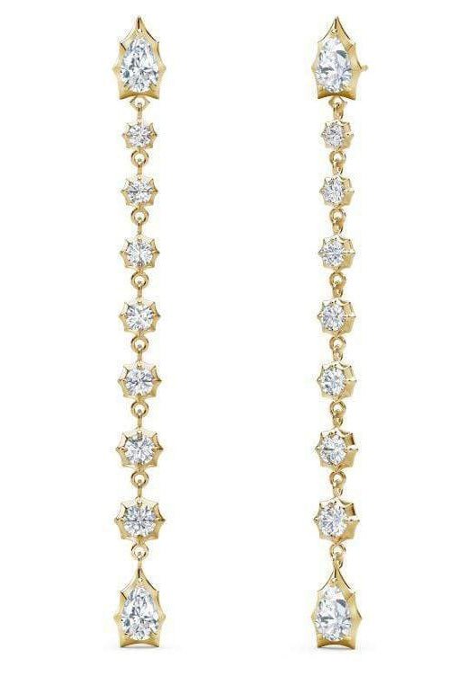 JADE TRAU-Envoy Short Drop Earrings-YELLOW GOLD