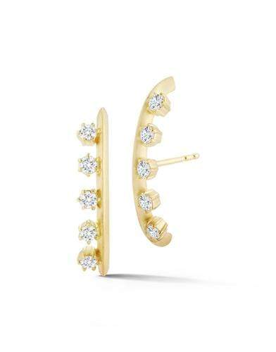 JADE TRAU-Kismet Diamond Half Hoop Earrings-YELLOW GOLD
