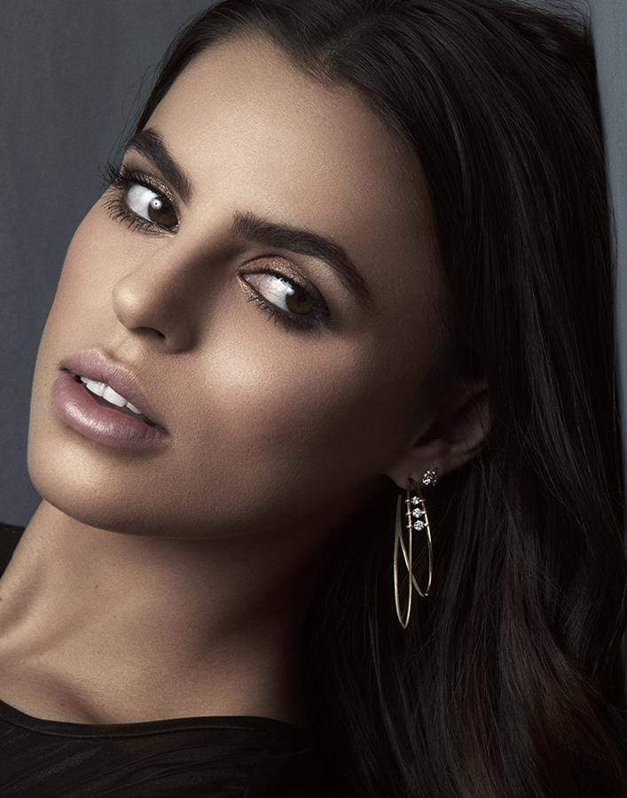 JADE TRAU-Penelope Double Diamond Hoops-YELLOW GOLD