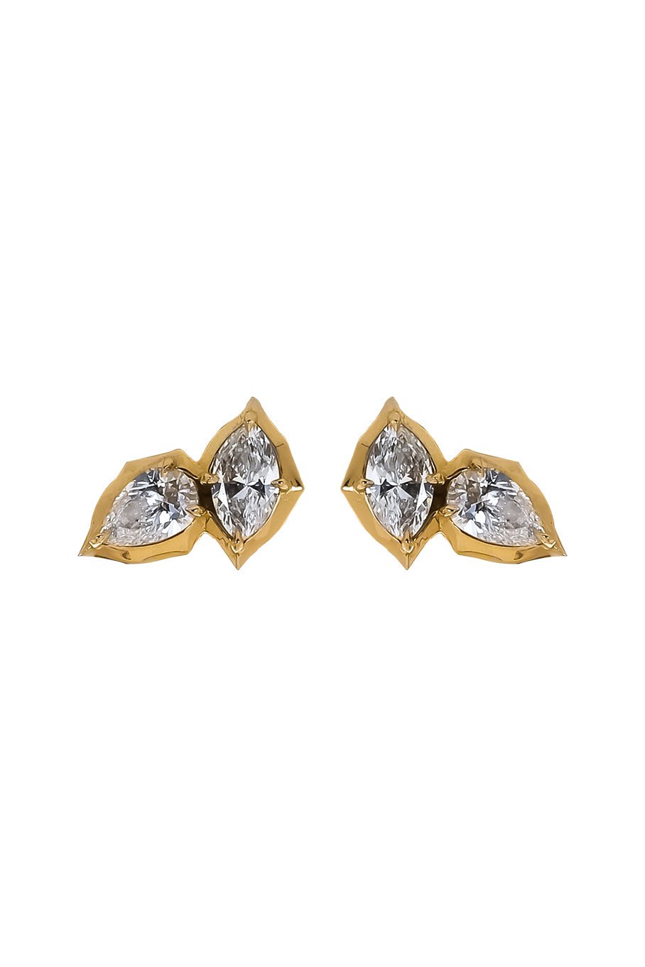 JADE TRAU-Poppy Stud Earrings-YELLOW GOLD