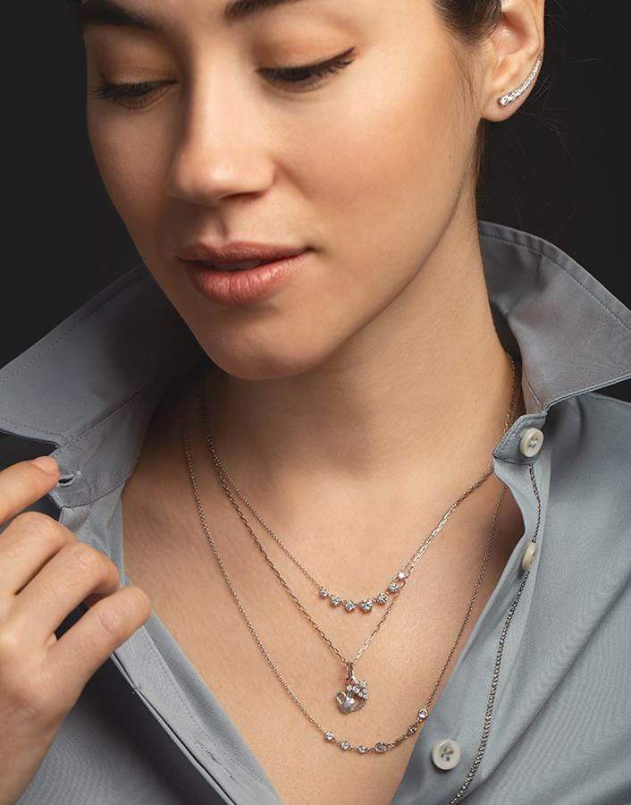 JADE TRAU-Rectangle Chain No.40 16in-WHITE GOLD