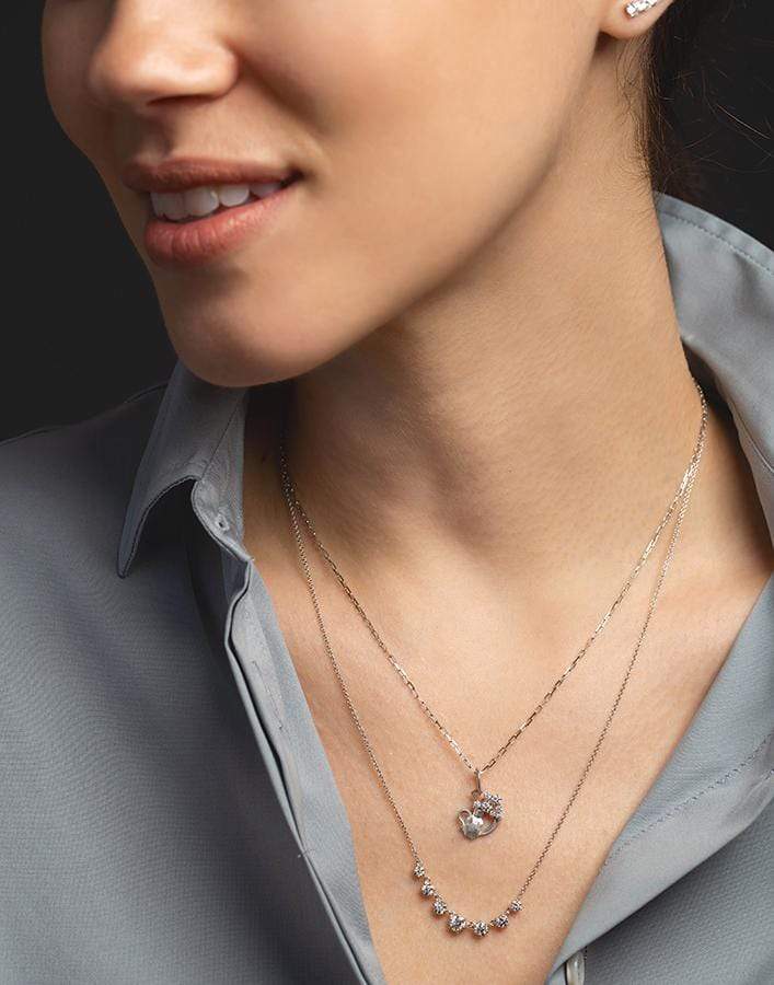 JADE TRAU-Rectangle Chain No.40 18in-WHITE GOLD