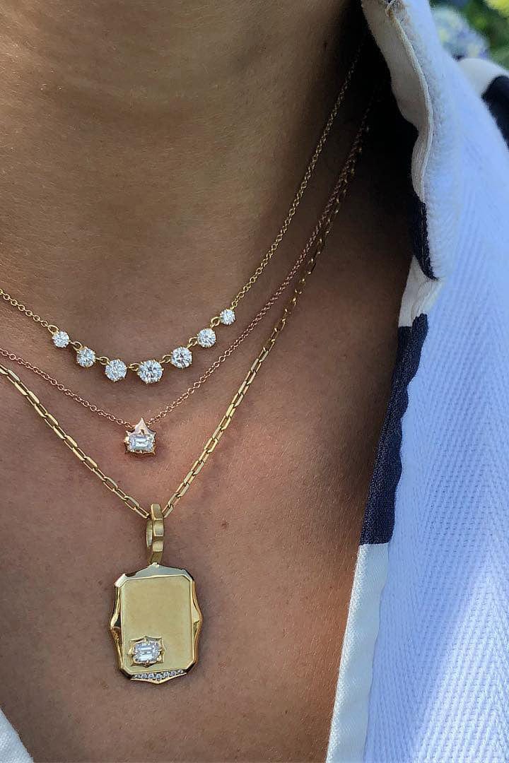 JADE TRAU-Small Penelope Diamond Necklace-WHITE GOLD
