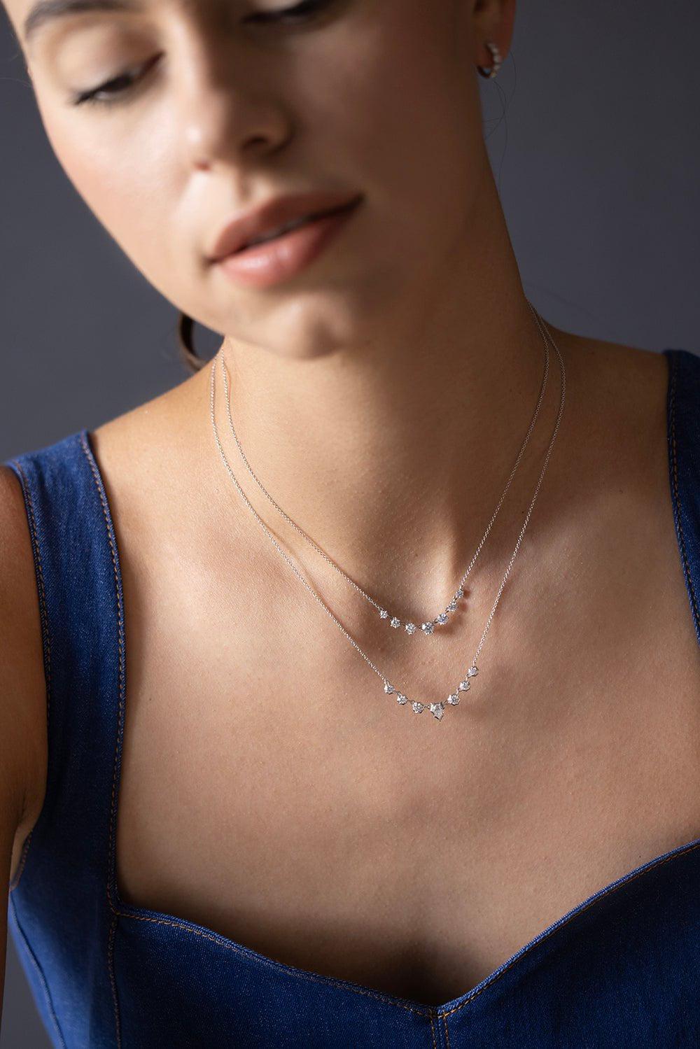 JADE TRAU-Small Penelope Diamond Necklace-WHITE GOLD