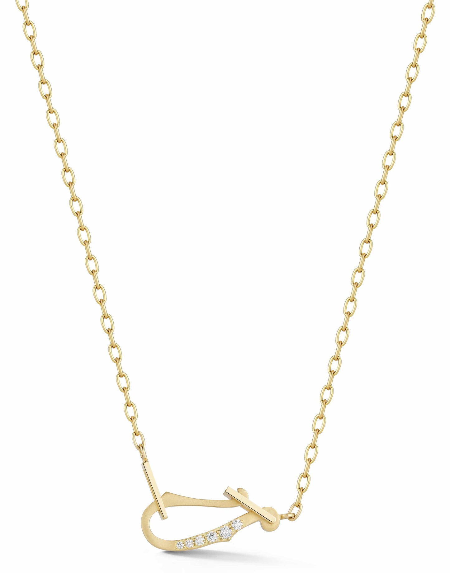 JADE TRAU-Mini Diamond Loop Necklace-YELLOW GOLD