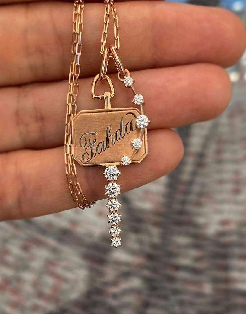 JADE TRAU-Catherine Diamond Key Charm-ROSE GOLD