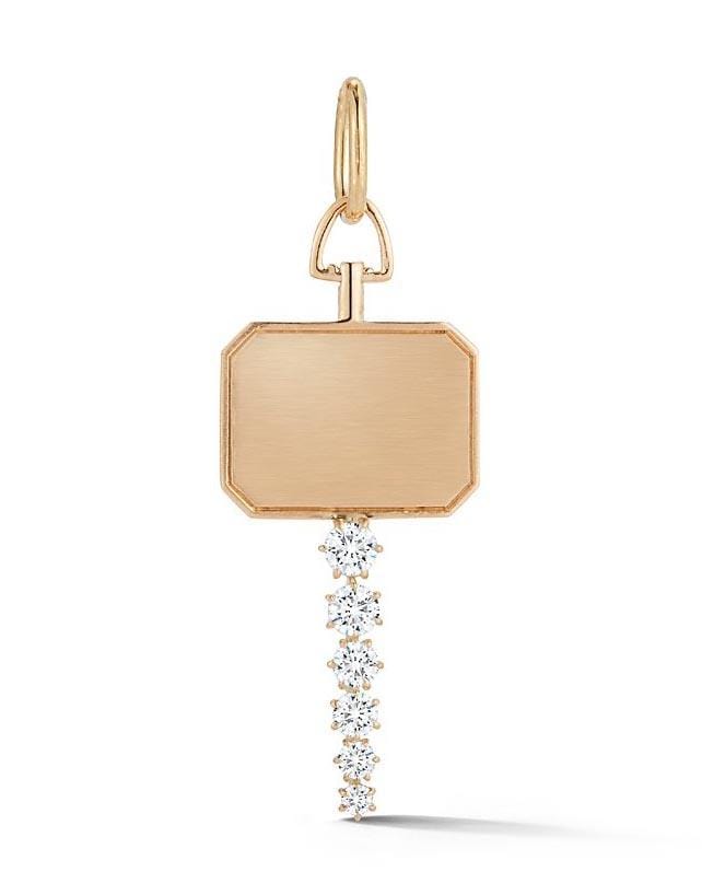JADE TRAU-Catherine Diamond Key Charm-ROSE GOLD