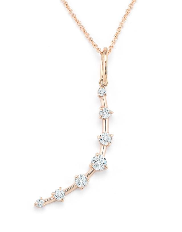 JADE TRAU-Diamond Crescent Charm-ROSE GOLD