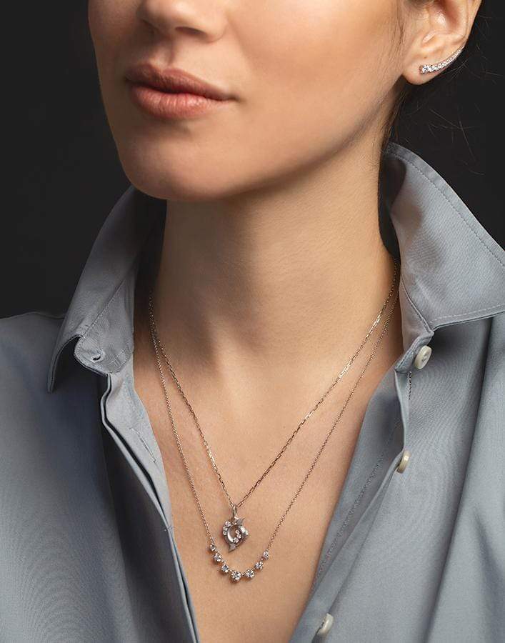 JADE TRAU-Pisces Charm Pendant-WHITE GOLD