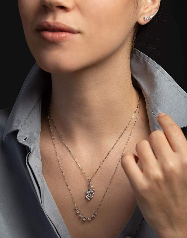JADE TRAU-Scorpio Charm Pendant-WHITE GOLD