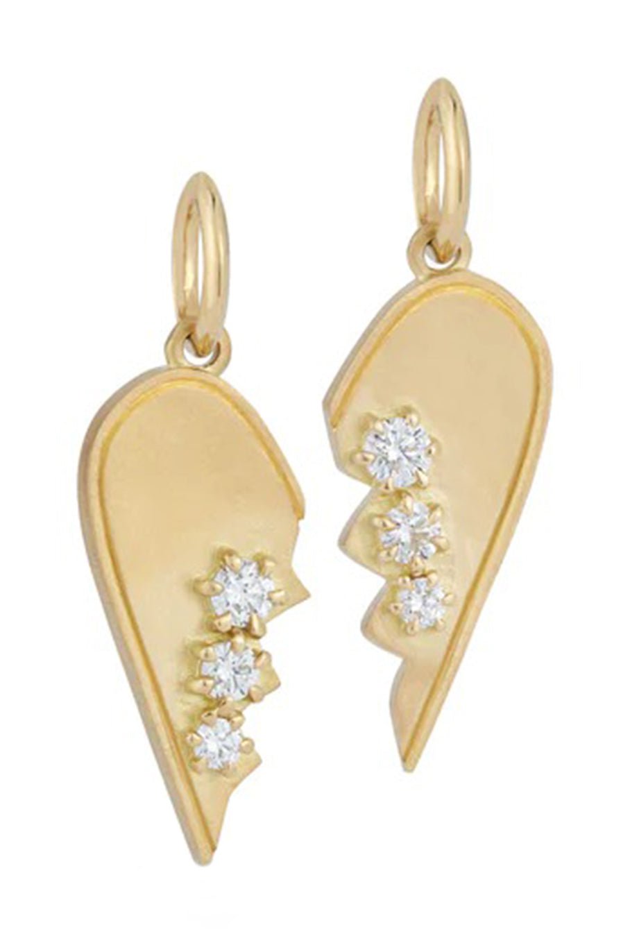 JADE TRAU-Friendship Heart Charms-YELLOW GOLD
