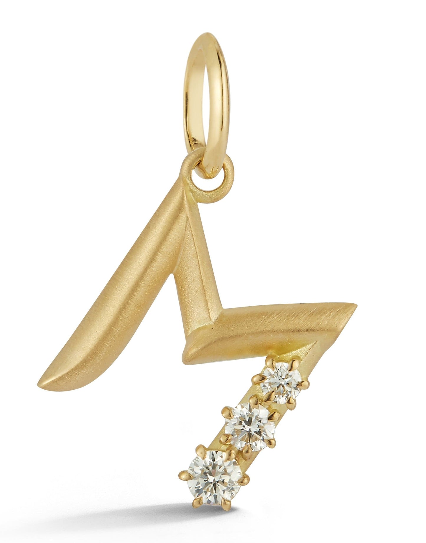 JADE TRAU-Letter "M" Charm-YELLOW GOLD