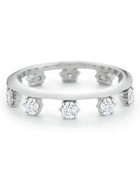 JADE TRAU-Hanging Diamond Kismet Band-WHITE GOLD