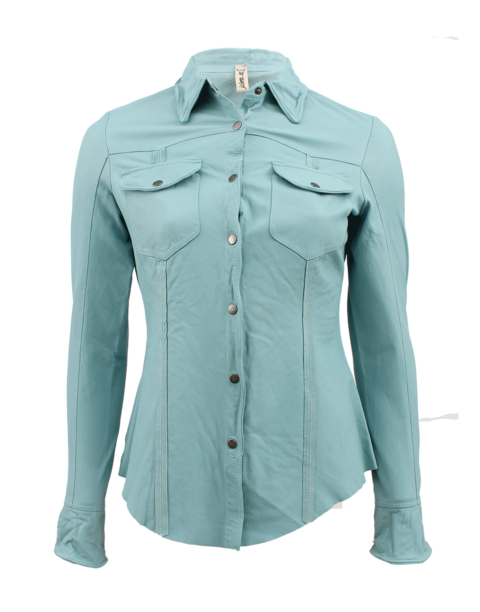 JAKETT-Robin Snap Up Leather Shirt-