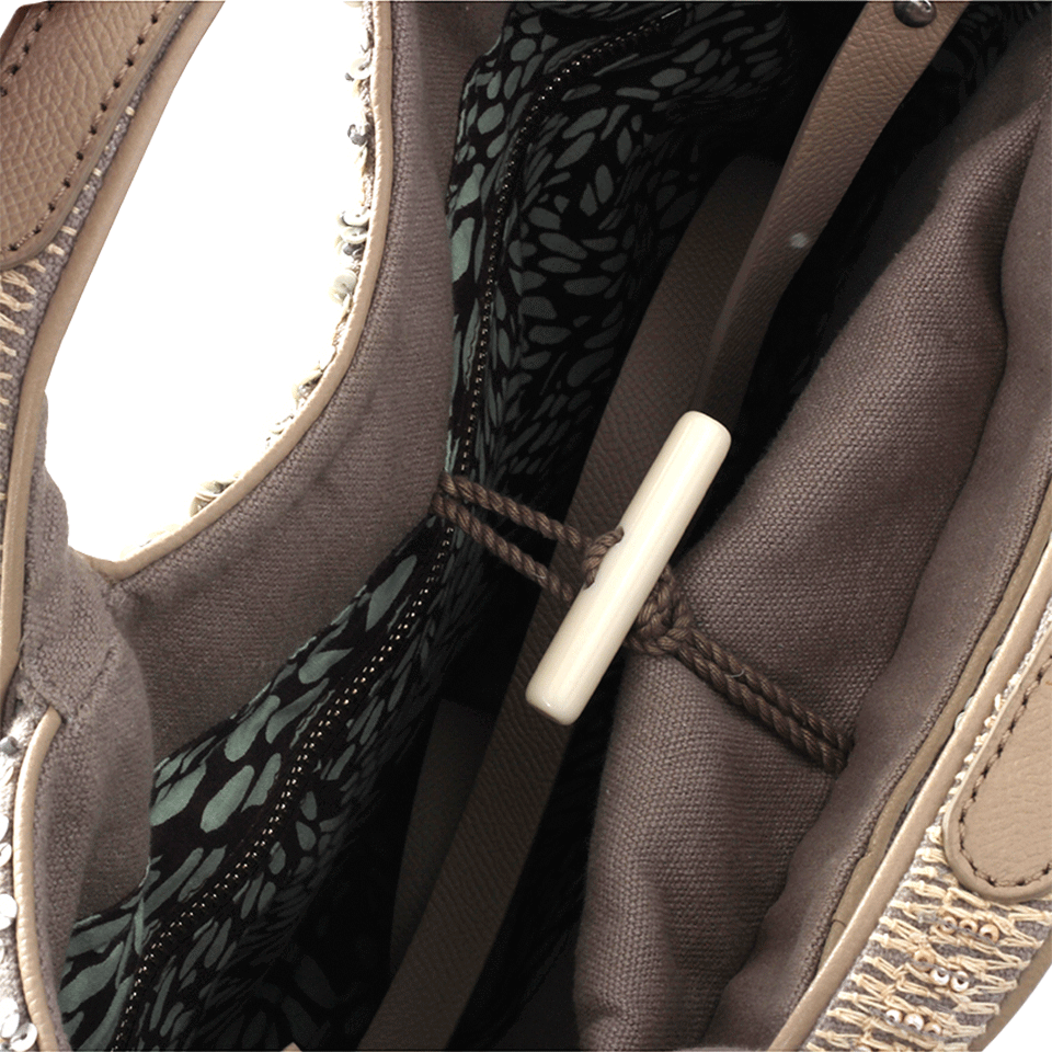 JAMIN PUECH-Cassandra Embroidered Bag-BEIGE