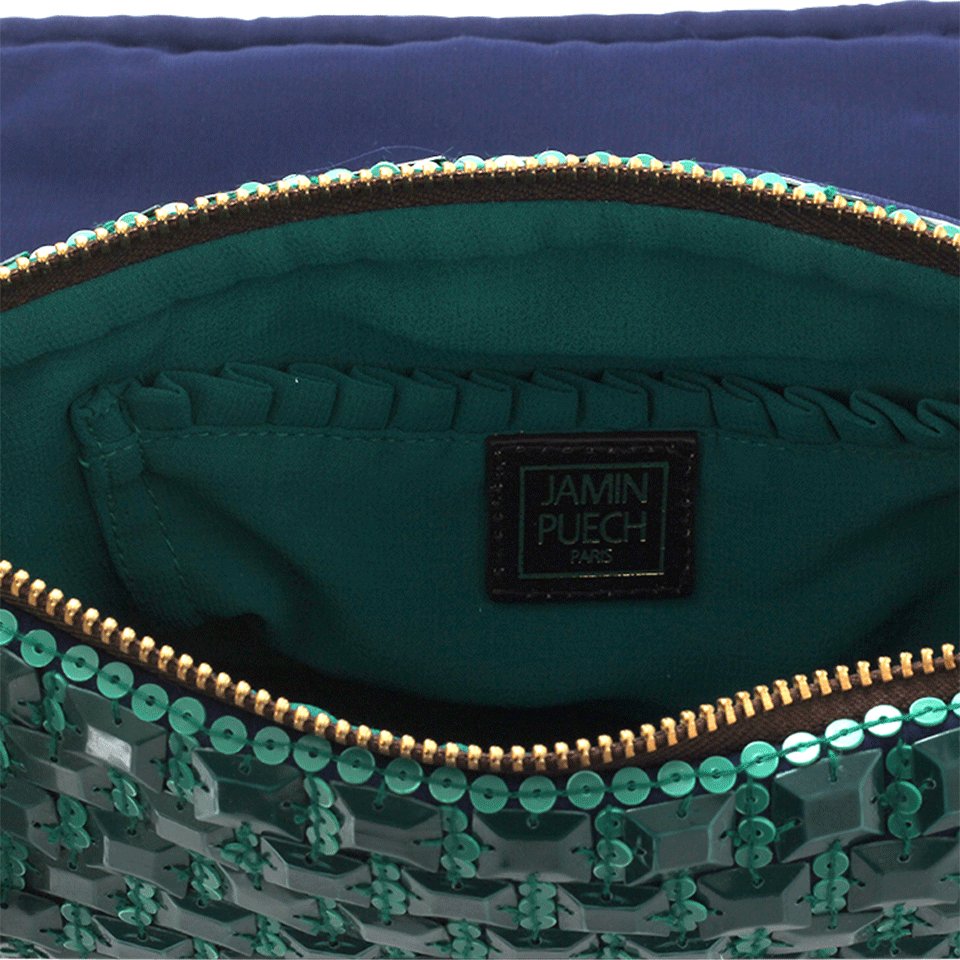 JAMIN PUECH-Tsuga Embroidered Bag-DK GREEN