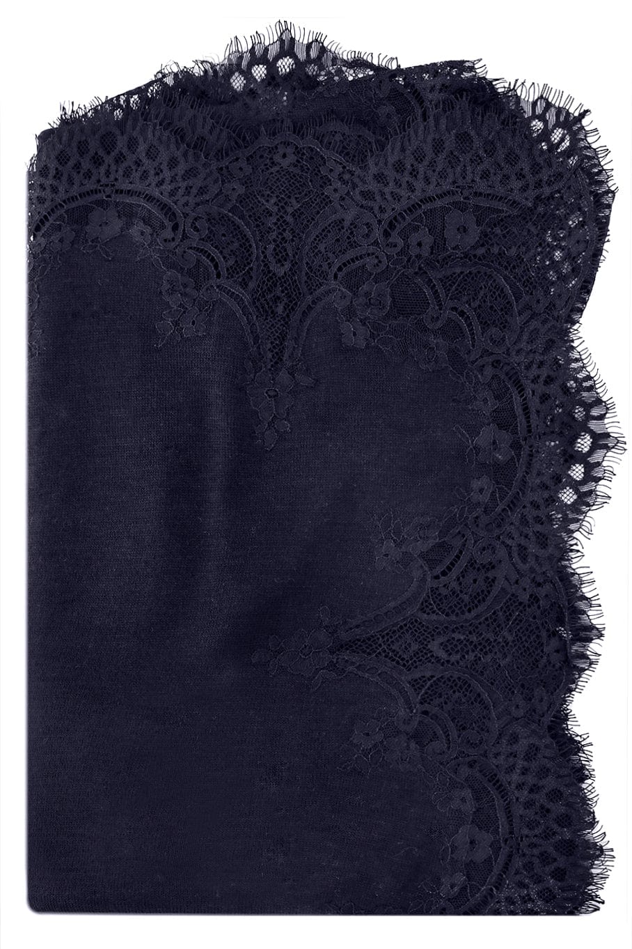 JANAVI INDIA-Lace Scarf - Navy-NAVY/TO