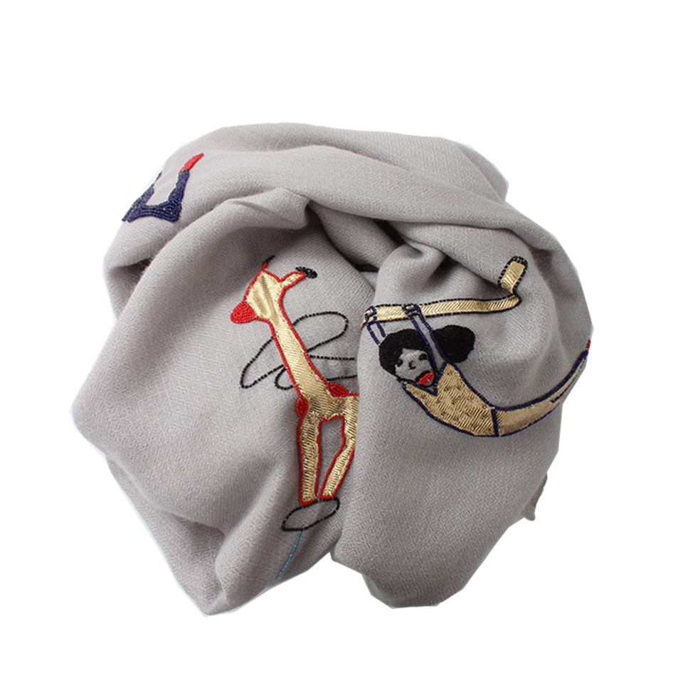 JANAVI INDIA-Circus Shawl-GREY