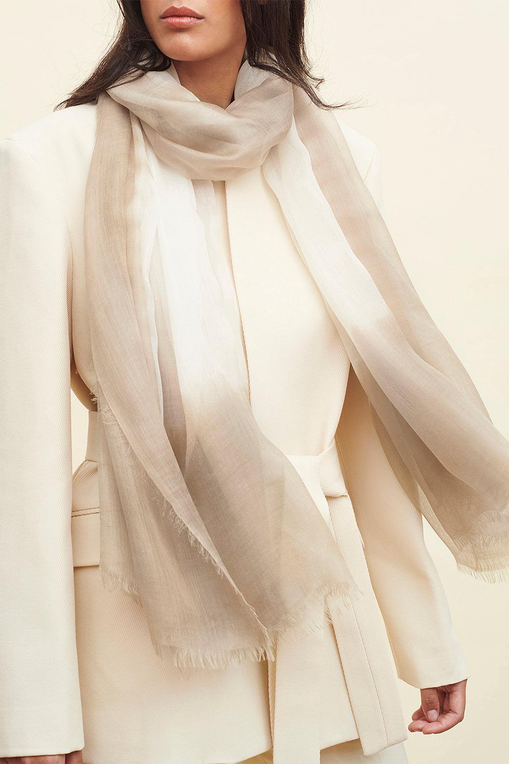 JANE CARR-The Two-Tone Wrap - Coffee-COFFEE