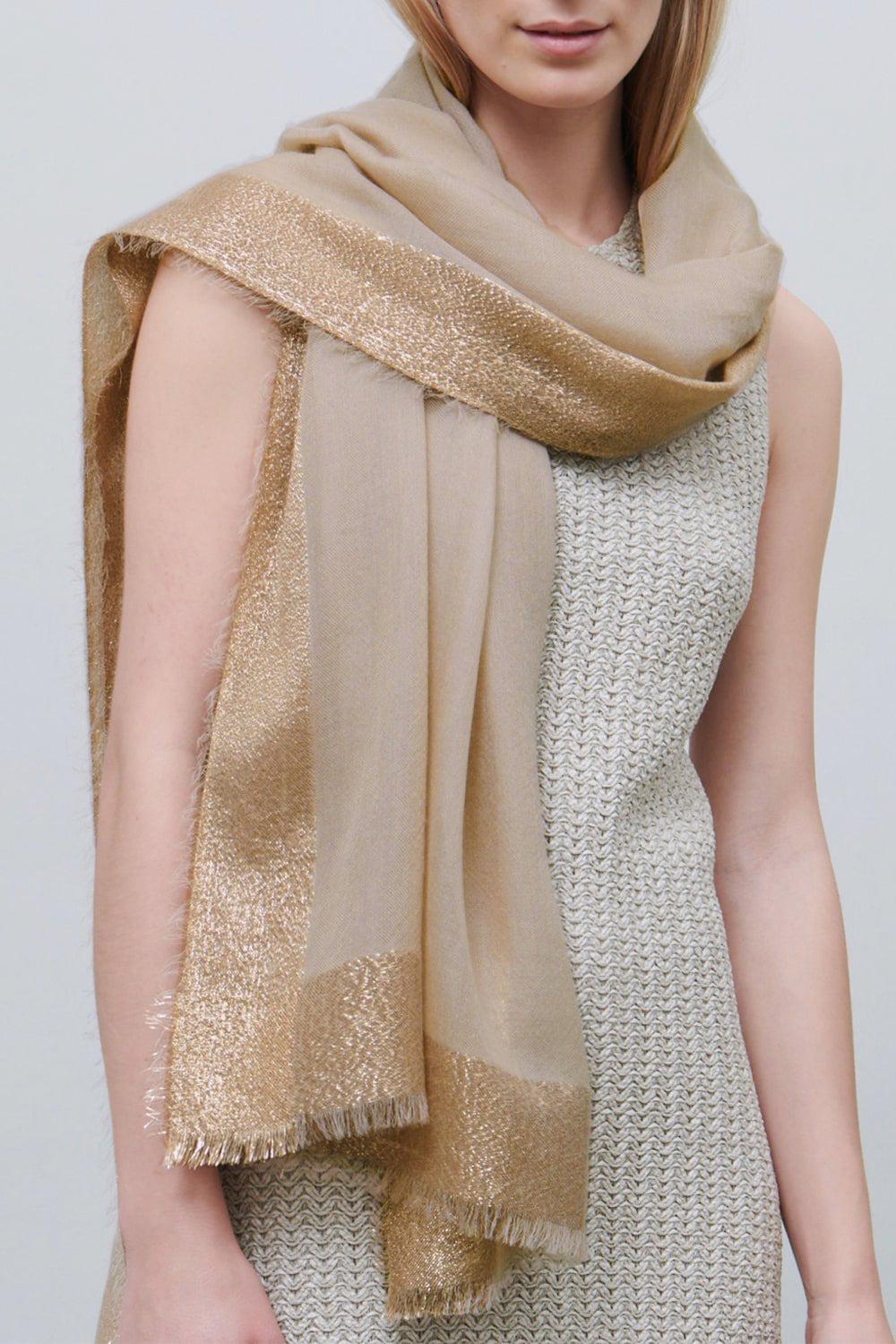JANE CARR-The Argent Wrap - Fawn-FAWN