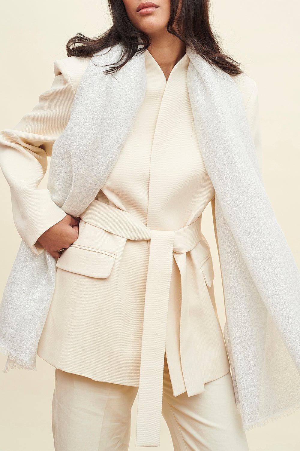 JANE CARR-Summer Cosmos Scarf - White-WHITE