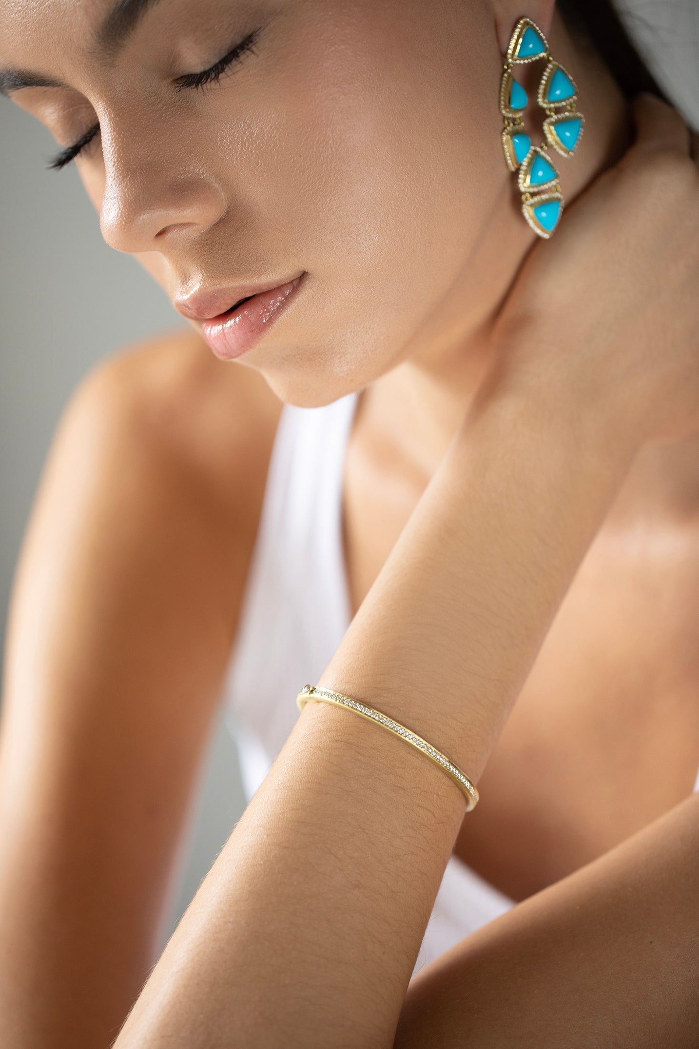 JARED LEHR-Diamond Hinge Bangle-YELLOW GOLD