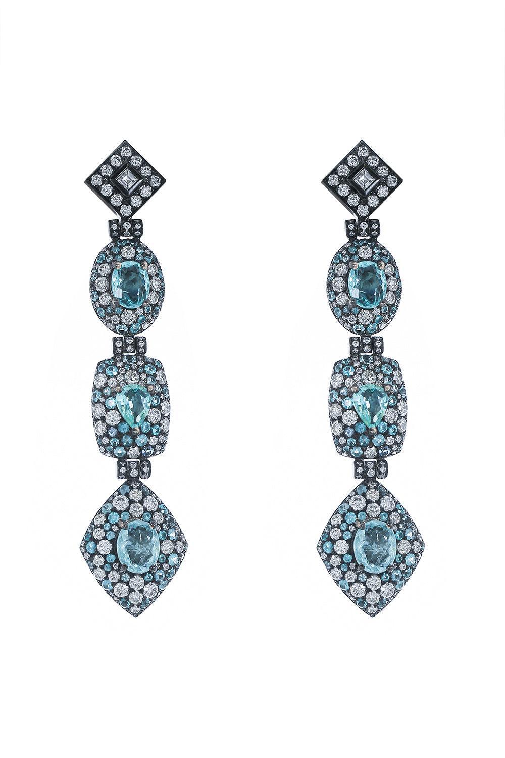Paraiba Diamond Drop Earrings-BLACK GOLD-JEWELRYFINE JEWELEARRING-JARED LEHR