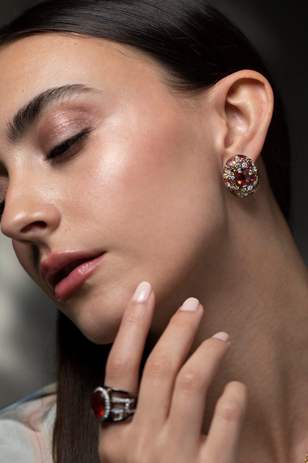 JARED LEHR-Spessartite Earrings-BLACK GOLD