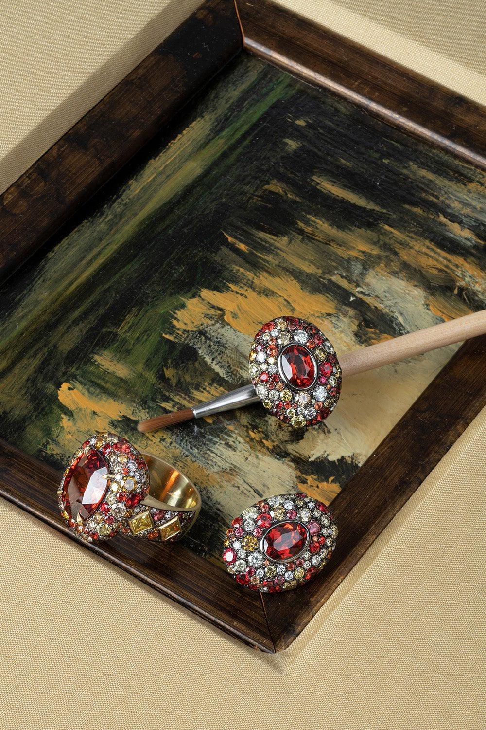 JARED LEHR-Spessartite Earrings-BLACK GOLD