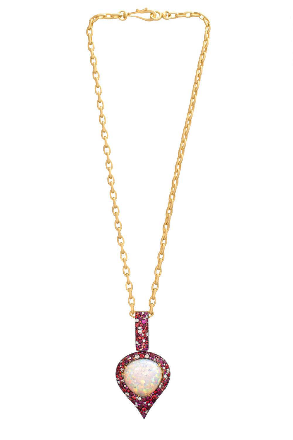 Opal Ruby Sapphire Diamond Necklace-YELLOW GOLD-JEWELRYFINE JEWELNECKLACE O-JARED LEHR