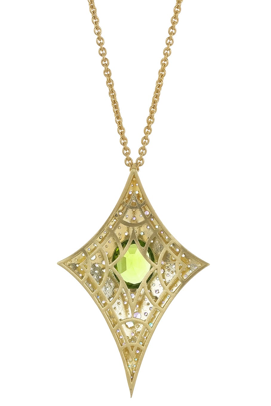 JARED LEHR-Peridot Kite Necklace-YELLOW GOLD