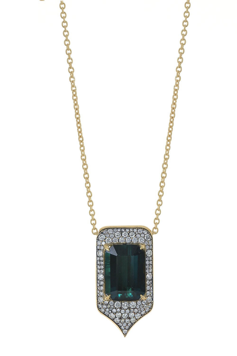 JARED LEHR-Tourmaline Diamond Necklace-YELLOW GOLD
