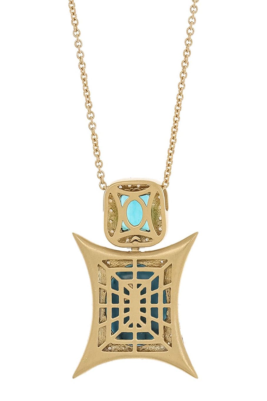 JARED LEHR-Turquoise and Tourmaline Necklace-YELLOW GOLD
