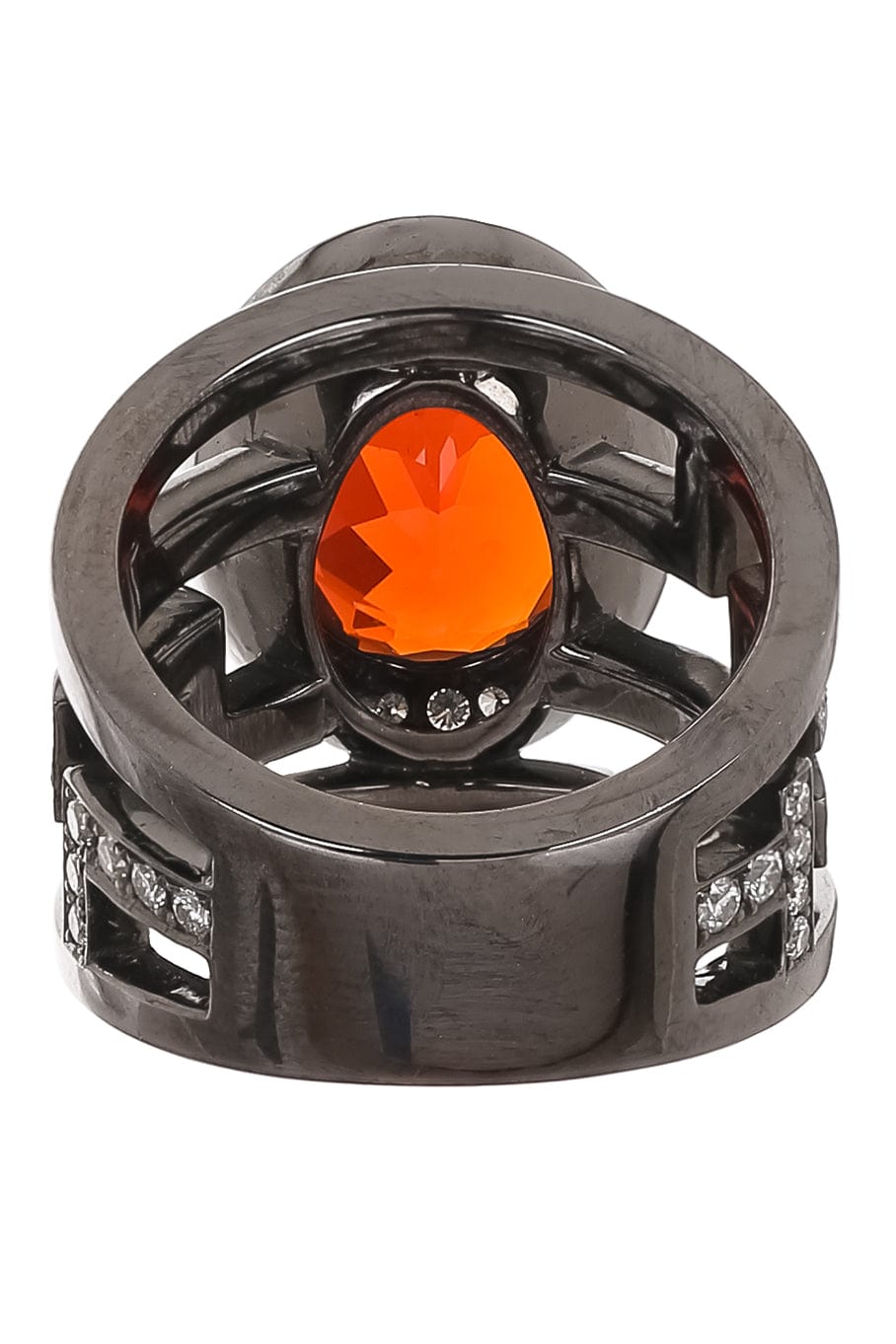 JARED LEHR-Fire Opal and Diamond Ring-BLACK GOLD