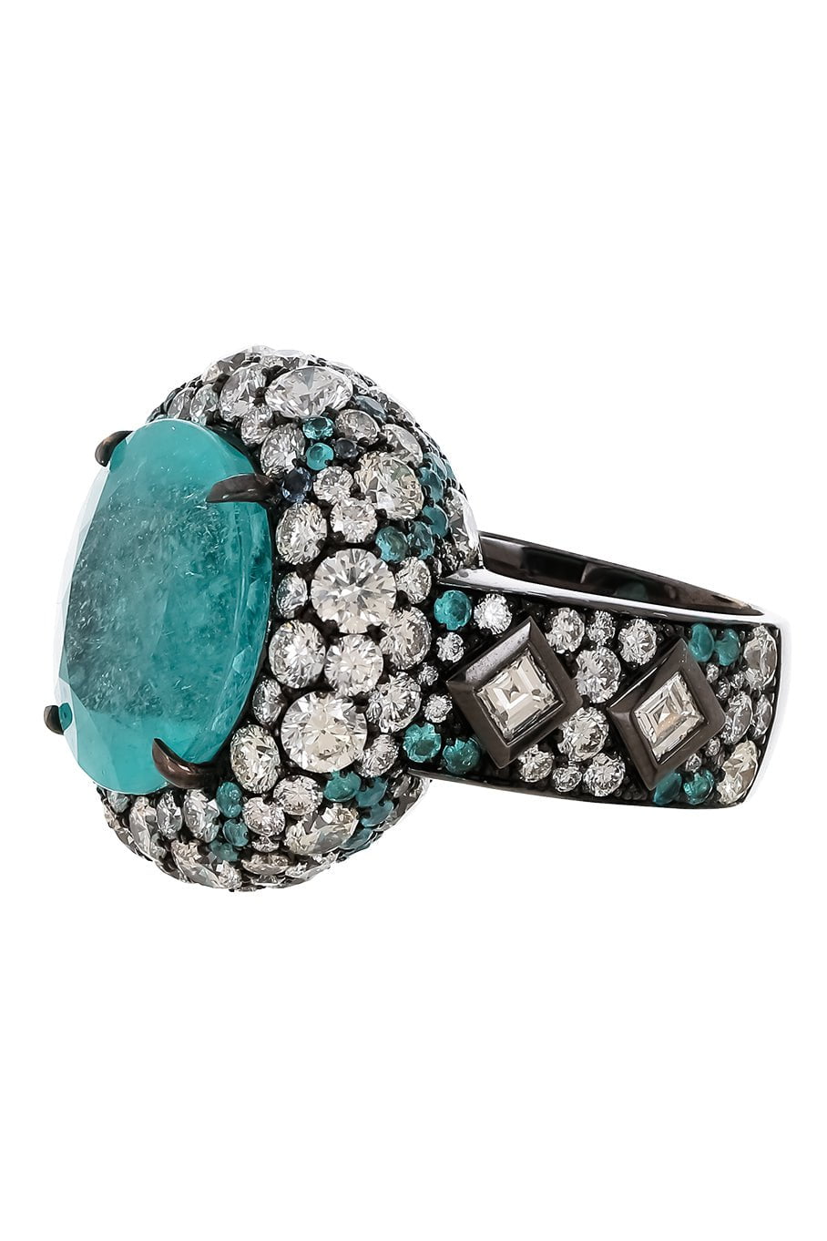 JARED LEHR-Paraiba Diamond Ring-BLACK GOLD