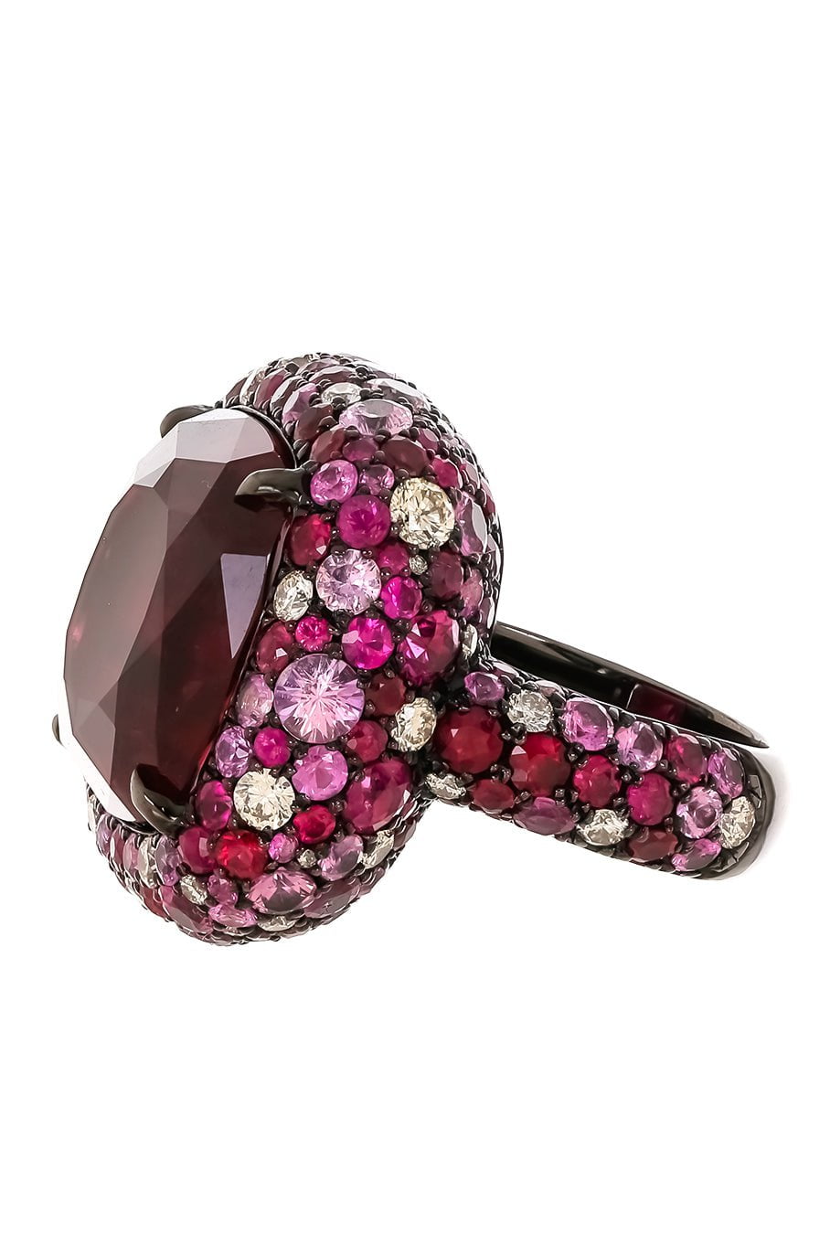 JARED LEHR-Ruby Pink Sapphire Ring-BLACK GOLD
