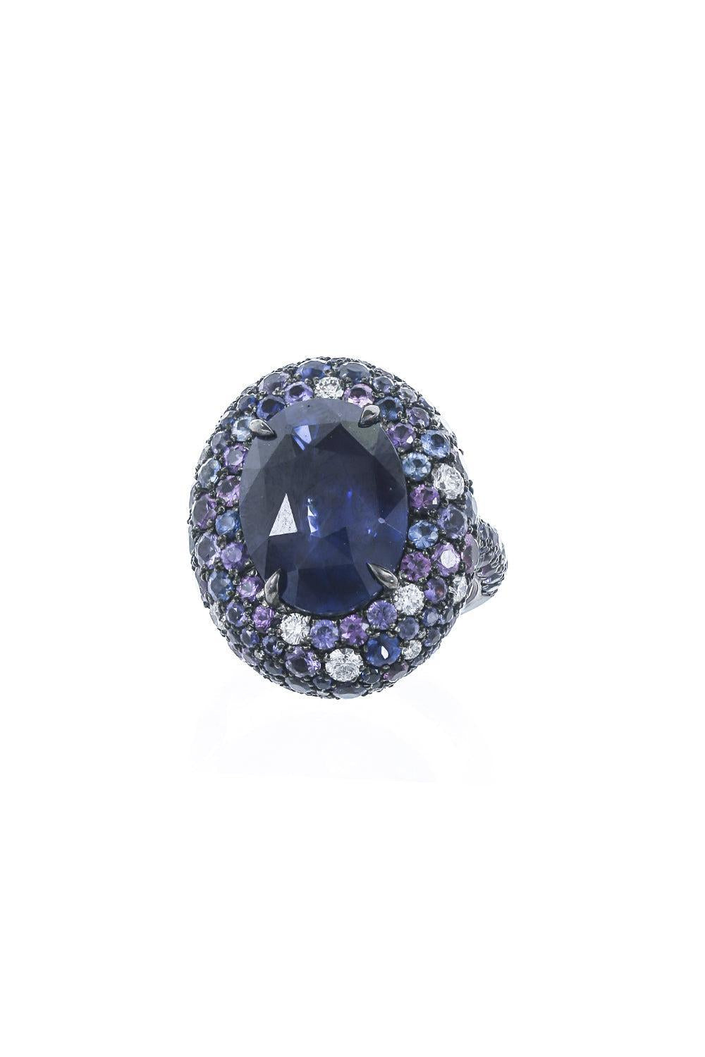 Sapphire Diamond Ring-BLACK GOLD-7.5-JEWELRYFINE JEWELRING-JARED LEHR